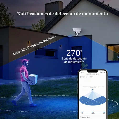 Vista 7 de Feit Electric SEC3000/CAM/WIFI Cámara de seguridad LED inteligente para exteriores con sensor de movimiento, audio bidireccional, reflector de 39