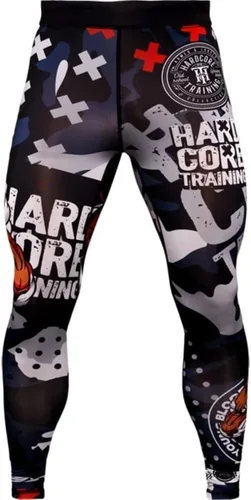 Vista 4 de Hardcore Training Pantalones de compresión para hombre, mallas de entrenamiento, capa base, boxeo, correr, muay thai, MMA, no Gi BJJ