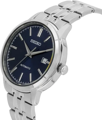 Vista 2 de Seiko Reloj analógico automático para hombre con correa de acero inoxidable SRPH87K1, azul, Azul, Reloj automático, mecánico