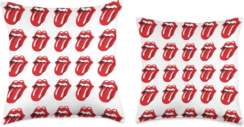 Vista 3 de The Rolling Stones - Almohada oficial de repetición de lengua blanca, 16.0 x 16.0 in, multicolor