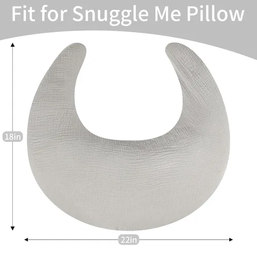 Vista 5 de SWESEN Funda de almohada de lactancia, funda extraíble suave para almohadas de lactancia, funda de almohada para bebés niños y niñas, cómoda