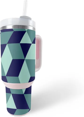 Vista 5 de MightySkins Skin - Vaso de vinilo compatible con Stanley The Quencher H2.0 FlowState de 40 onzas, diseño de mármol de albaricoque, protectora