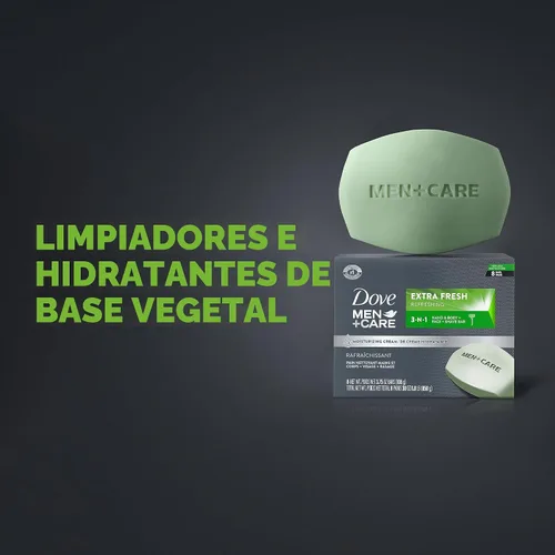 Vista 8 de DOVE MEN + CARE Limpiador de barra 3 en 1 para cuerpo, cara y afeitado, limpiador corporal y facial extra fresco, más hidratante que el jabón