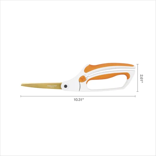 Vista 6 de Fiskars tijera Easy Action de 8 pulgadas, color blanco y naranja
