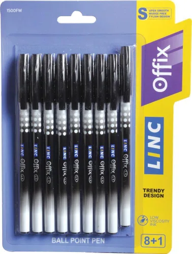 Vista 14 de linc Offix Bolígrafo [azul] - Paquete de 50 unidades, punta lisa de 0.00 pulgadas, tinta de baja viscosidad para escritura constante sin saltos