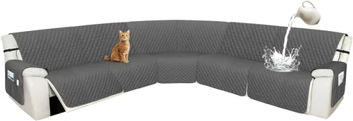 Vista 27 de Arfntevss Fundas de sofá modular reclinable, 100% impermeable, en forma de L, para sillón reclinable en forma de L, funda seccional lavable
