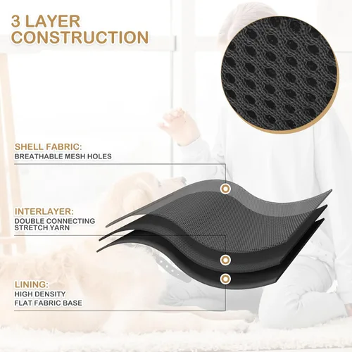 Vista 6 de MoNiBloom Arnés para perro de tamaño pequeño, chaleco acolchado suave para cachorros para caminar, correr, entrenar - negro, XS