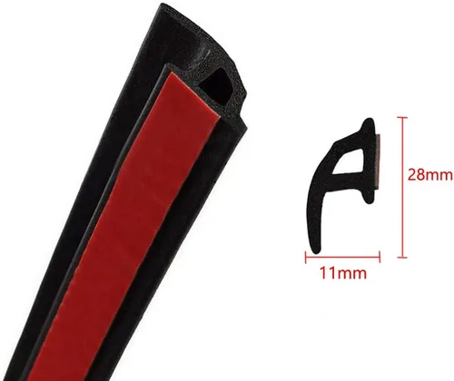 Vista 2 de ESUPPORT - Tira de sellado para puerta de automóvil en forma de P Vehículo auto 157" 4M Universal P-Shape Weather Stripping impermeable a prueba