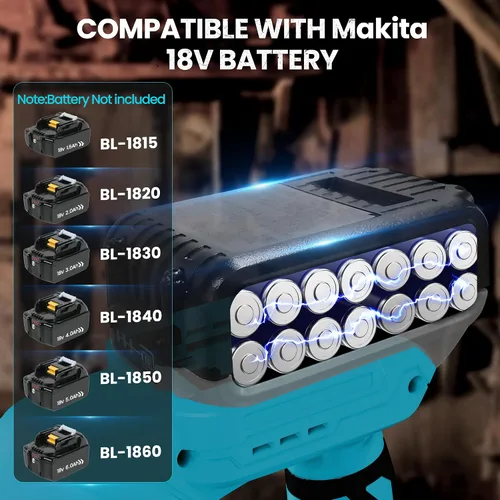 Vista 6 de bellaDimora Sierra caladora compatible con batería de 18 V, sierra caladora inalámbrica con luz LED de trabajo incorporada, bisel de 45 grados, 3