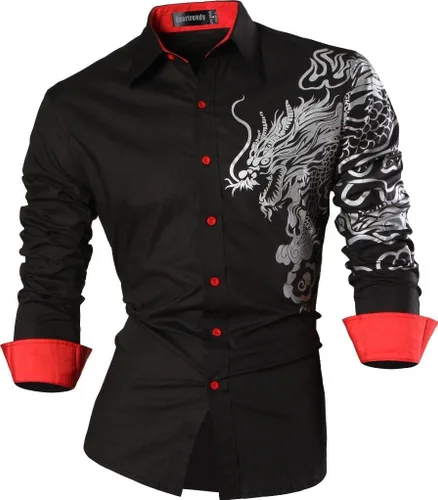 Vista 43 de JZS041, camisa de vestir de manga larga para hombre