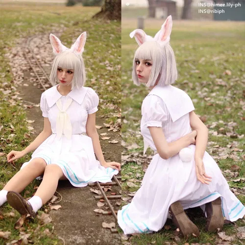 Vista 6 de NSPSTT Women Haru Cosplay Costume Anime BEASTARS Cosplay Costume School Uniform Dress Medium White