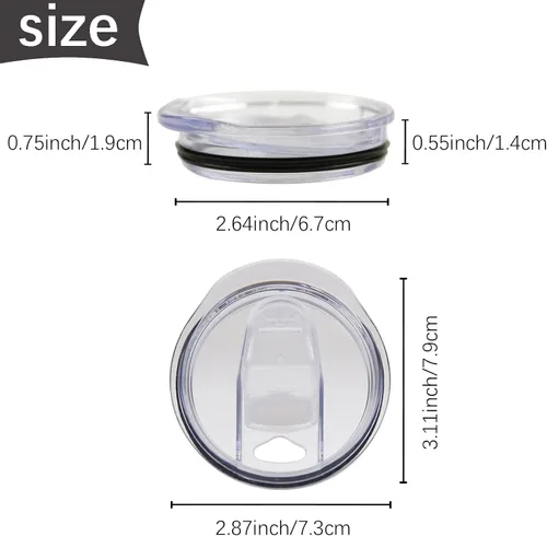 Vista 2 de Paquete de 4 tapas de repuesto para vasos delgados de 20 onzas, cubiertas antisalpicaduras de plástico para tapas de tazas de café de 20 onzas