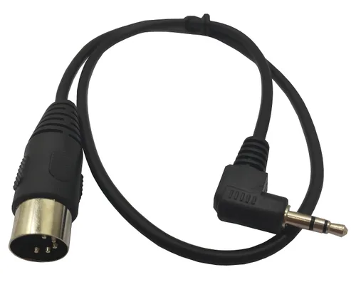 Vista 2 de Cable DIN de 5 pines, DIN 5 pines MIDI macho a 0.138 in TRS macho estéreo macho cable de conexión de audio de ángulo de 90 grados para tarjeta