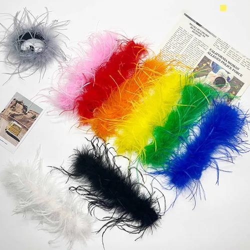 Vista 3 de LELEBEAR Pulseras de plumas a presión, pulsera de plumas a presión, muñeca de plumas, puños de plumas para mujer
