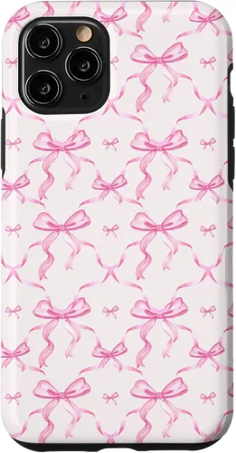 Vista 32 de Cintas y lazos rosados estéticos en acuarela para iPhone 17