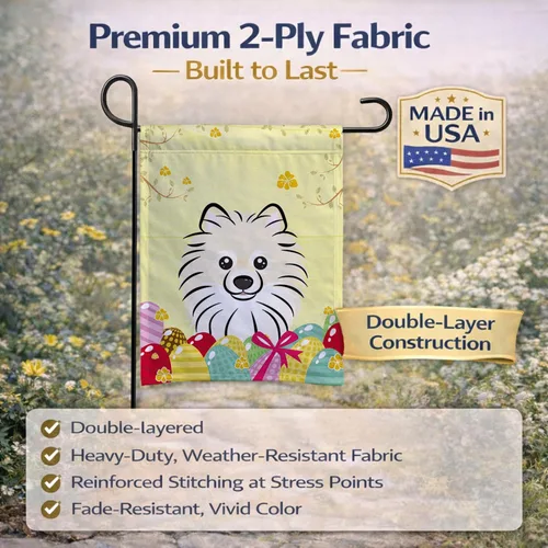 Vista 581 de Caroline's Treasures BB1923GF Bandera decorativa para jardín con diseño de Border Collie, para caza de huevos de Pascua, para jardín, jardín, patio