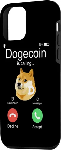 Vista 2 de iPhone 12 mini Dogecoin is Calling Funny Crypto Doge Coin Dog Meme Estuche de regalo