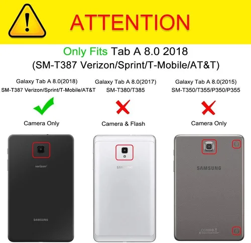 Vista 2 de Maomi - Funda para Samsung Galaxy Tab A de 8.0 pulgadas, versión 2018 (modelo: SM-T387), funda resistente con función atril