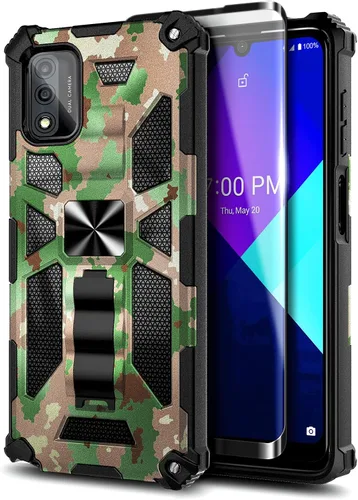 Vista 5 de NZND Funda para Wiko Ride 3 con protector de pantalla de vidrio templado (cobertura máxima), protección de cuerpo completo [grado militar], soporte