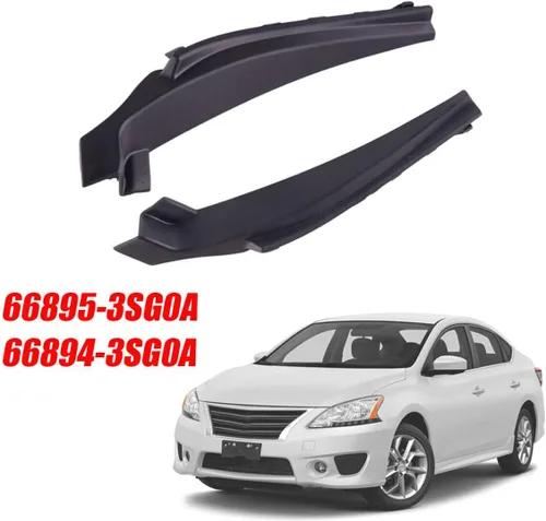 Vista 4 de Par de limpiaparabrisas delantero de coche cubierta de extensión lateral para Nissan Sentra 2013-2019 66894-3SG0A, 66895-3SG0A, cubierta