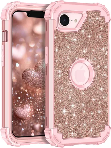 Vista 12 de LONTECT Funda para iPhone 15 Plus con purpurina brillante 3 en 1, a prueba de golpes, resistente, híbrida, resistente, funda protectora de alto