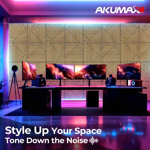 Vista 8 de AKUMAX Paneles Acústicos Grandes - 95x48 Pulgadas Paneles de Pared Autoadhesivos Insonorizados, Paneles de Pared Decorativos 3D Despegar y Pegar