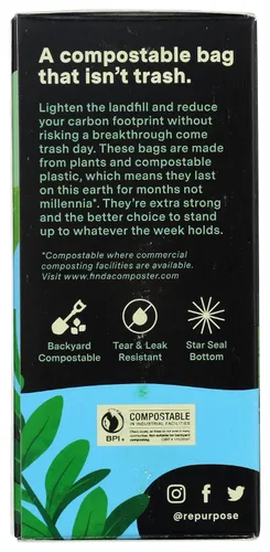Vista 7 de Bolsas de basura compostables reutilizables de 3 galones, 25 CT