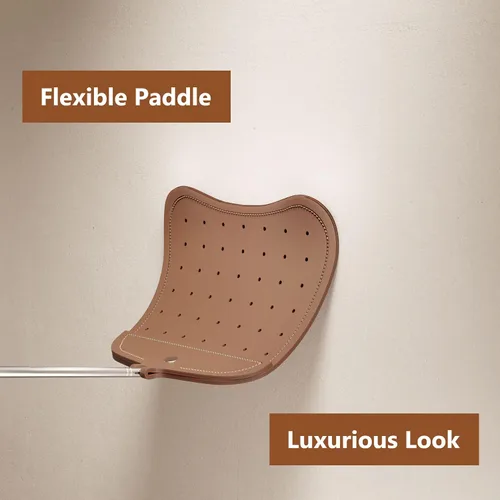 Vista 3 de Matamoscas telescópico resistente, matamoscas de cuero con mango largo extensible, matamoscas manual flexible para interiores y exteriores, paquete