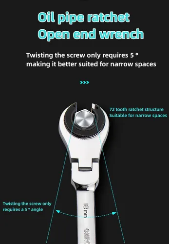Vista 6 de Llave de cabeza ajustable flexible YS-LF de 0.315 in