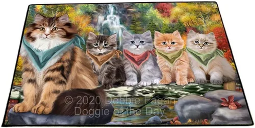 Vista 20 de Doggie of the Day Siberian Cats Floor Mat - 4th of July Independence Day - Best Dog Doormat - Protector Decor - Unique Portrait Art - Premium