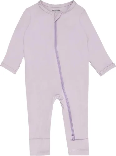 Vista 14 de GUISBY Mamelucos sin pies para bebé, pijamas de rayón con cremallera de 2 vías con pijama de manga larga Rosa claro