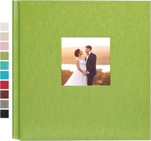 Vista 12 de potricher Álbum de fotos pequeño de 4 x 6 pulgadas, 100 fotos, cubierta de cuero, libro de fotos con 100 bolsillos horizontales para familia, boda
