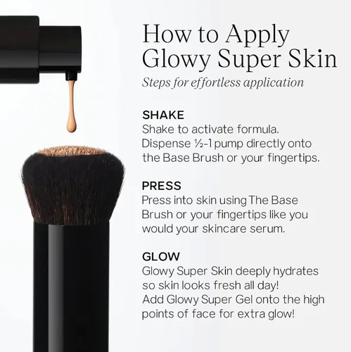 Vista 6 de Saie Glowy Super Skin Tint Base Líquida - Base Sin Peso + Luminosa con Cobertura Media Ligera - Maquillaje Facial Hidratante + Suero para el Cuidado