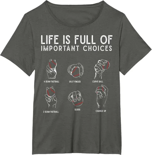 Vista 69 de Tipos de béisbol Pitches Life Choices Jugador Camiseta