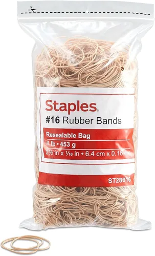 Vista 4 de Staples; Bandas de goma económicas, tamaño #16, 1 libra. 2 1/2 "x 1/16