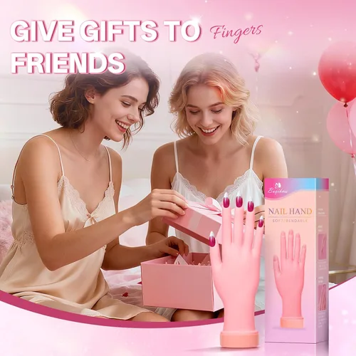 Vista 12 de Buqikma Mano de práctica de uñas para uñas acrílicas, mano de maniquí para práctica de uñas, flexible y flexible y flexible para práctica de uñas, 1
