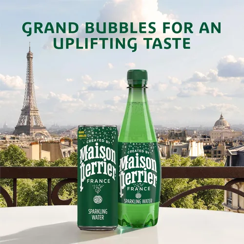 Vista 4 de Maison Perrier Ultimate - Agua con gas para cócteles sin alcohol, bebida espumosa sin sabor, 16.9 onzas líquidas, 12 botellas de agua de plástico