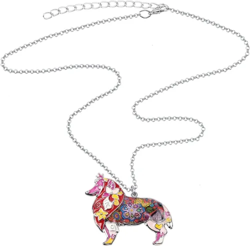 Vista 4 de Bonsny - Collar de aleación esmaltada con diseño de corazón