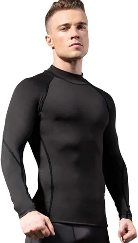 Vista 2 de Camisetas de compresión para hombre, de manga larga, para entrenamiento, gimnasio, deportes activos, capas base
