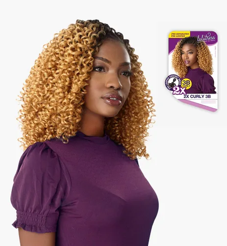 Vista 2 de Sensationnel Lulutress - Trenzas de ganchillo preenrolladas, 2 rizadas, 3B (paquete de 4, 2)