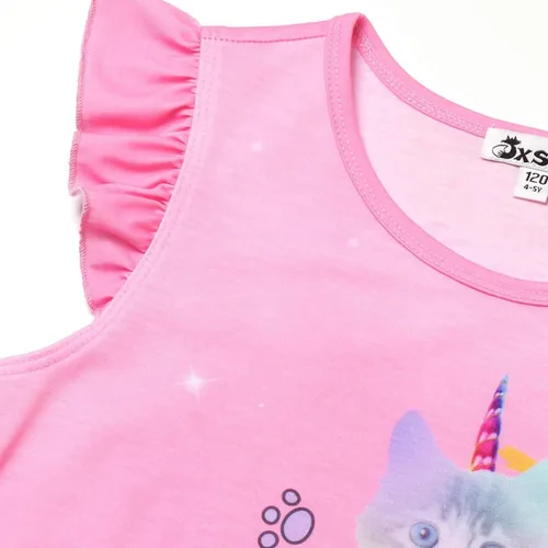 Vista 6 de Jxstar Camisones a juego para niñas y muñecas, pijamas de princesa, vestidos de noche con mangas voladas