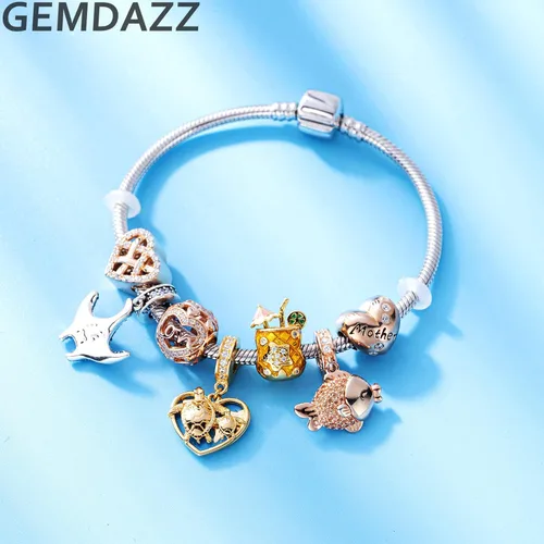 Vista 3 de GEMDAZZ Colección Ocean Series Charm para mujeres europeas plata de ley 925 cuentas de pez diablo y colgante cumpleaños para niños amigos biólogo