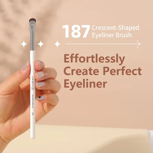 Vista 2 de Albeaut Pincel delineador de ojos, delineador de ojos en forma de media luna y pincel para cejas, crea sin esfuerzo un delineador perfecto