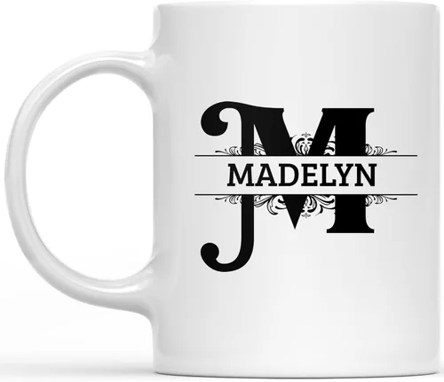 Vista 7 de Taza de café inicial con nombre personalizado para mujeres y hombres, regalos con monograma, taza de café personalizada con letras iniciales