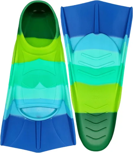 Vista 2 de Fadgesy - Aletas de entrenamiento de natación, cómodas aletas de silicona para nadar y bucear, tamaño adecuado para niños, niñas, niños y adultos