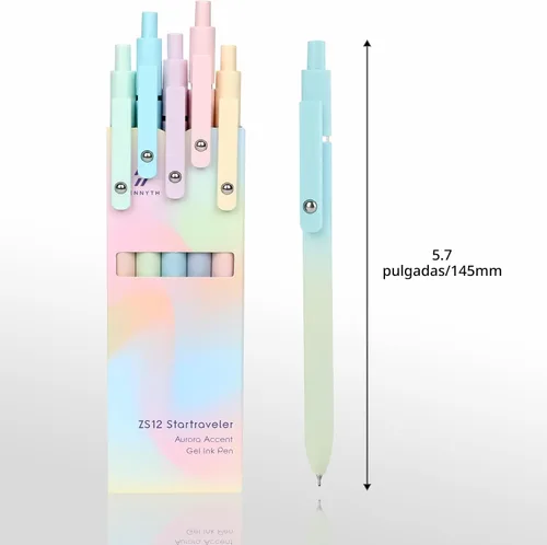 Vista 2 de Ddaowanx Bolígrafos de Gel, 10 Piezas 0.7mm Bolígrafos de Tinta Negra de Secado Rápido de Punta Fina con Escritura Suave, Lindos Artículos