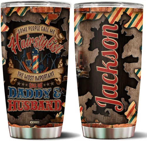 Vista 27 de Regalos de artista para hombres, vasos personalizados de acero inoxidable de 20 onzas, 30 onzas, taza de viaje para café, taza de viaje, regalo