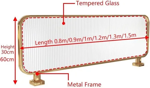 Vista 4 de Paneles de privacidad de pantalla de división comercial, pantalla de protección de plexiglás - Pantalla divisora moderna para oficina, restaurante