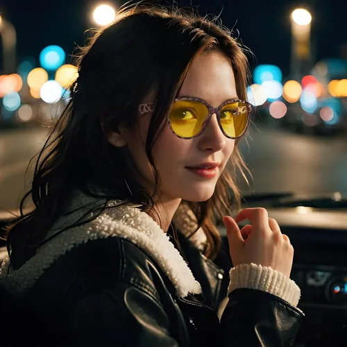 Vista 2 de IGnaef Lentes de visión nocturna que reducen el deslumbramiento para conducir, lentes polarizados amarillos nocturnos para mujeres y hombres IF8091