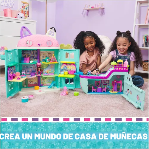 Vista 9 de Gabby's Dollhouse Gabby’s Dollhouse Kitty Narwhal’s Carnival Room, Playset, Juego de sala de carnaval, figura de narval de gatito, piscina de bolas